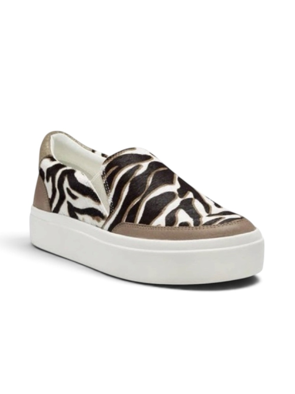 Lucky Brand Takato Platform Slip-on Sneaker in Zebra Calf-Hair Sz 6.5 M